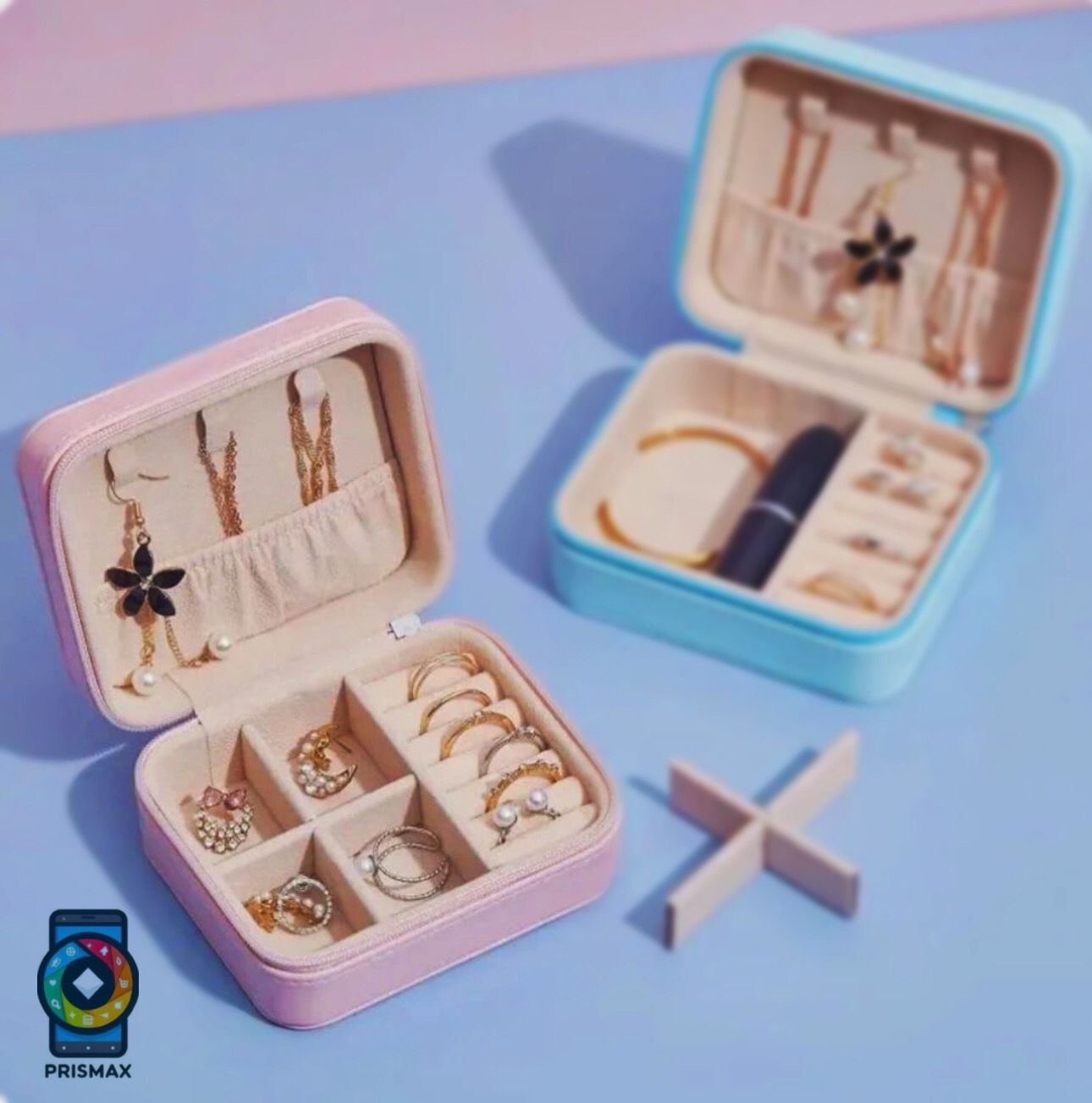 Portable Jewelry Organizer Box with Zipper