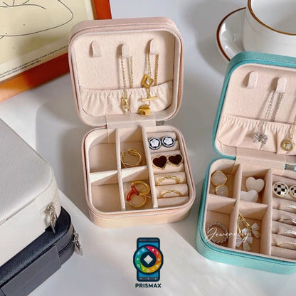 Portable Jewelry Organizer Box with Zipper